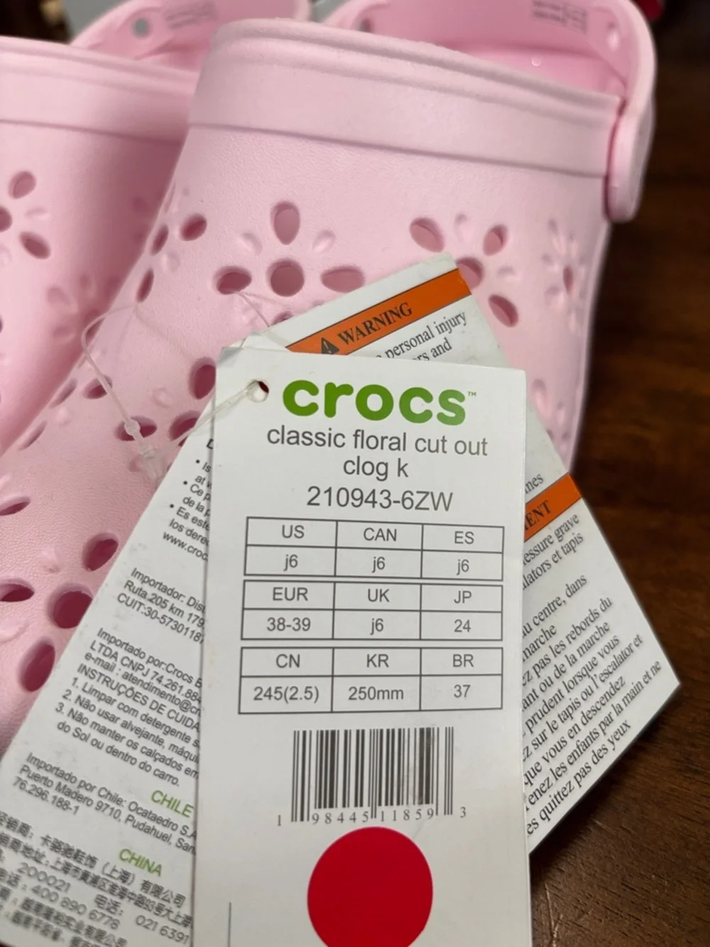 CROCS Kids Light Pink Floral Clogs